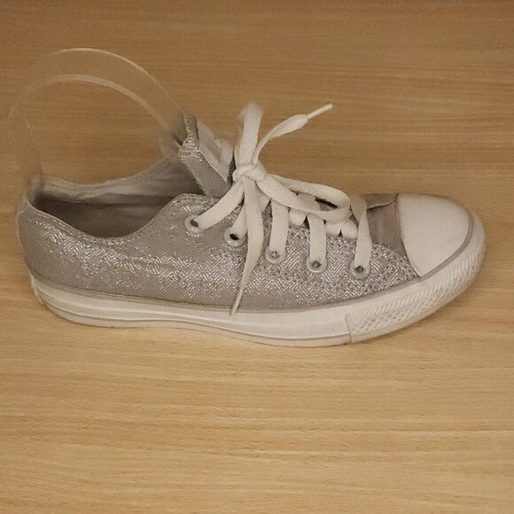 Converse Chuck Taylor Silver Sparkle Sneaker 6 - Picture 1 of 8